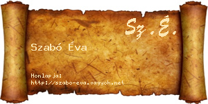 Szabó Éva névjegykártya