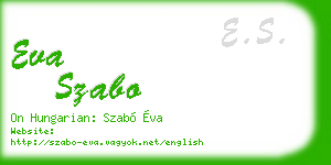 eva szabo business card
